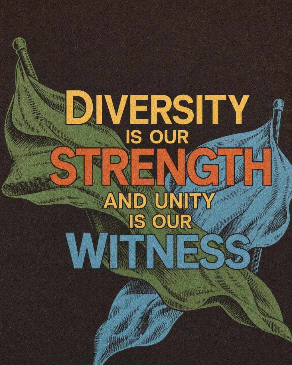 Sermon graphic: Unity isn't sameness. It's something far harder and far better. The world watches how the church treats its differences. Our witness isn't only what we say about Jesus, it's what we show about His body. 🕊️ #unity #diversity #church #churchcommunity #witness